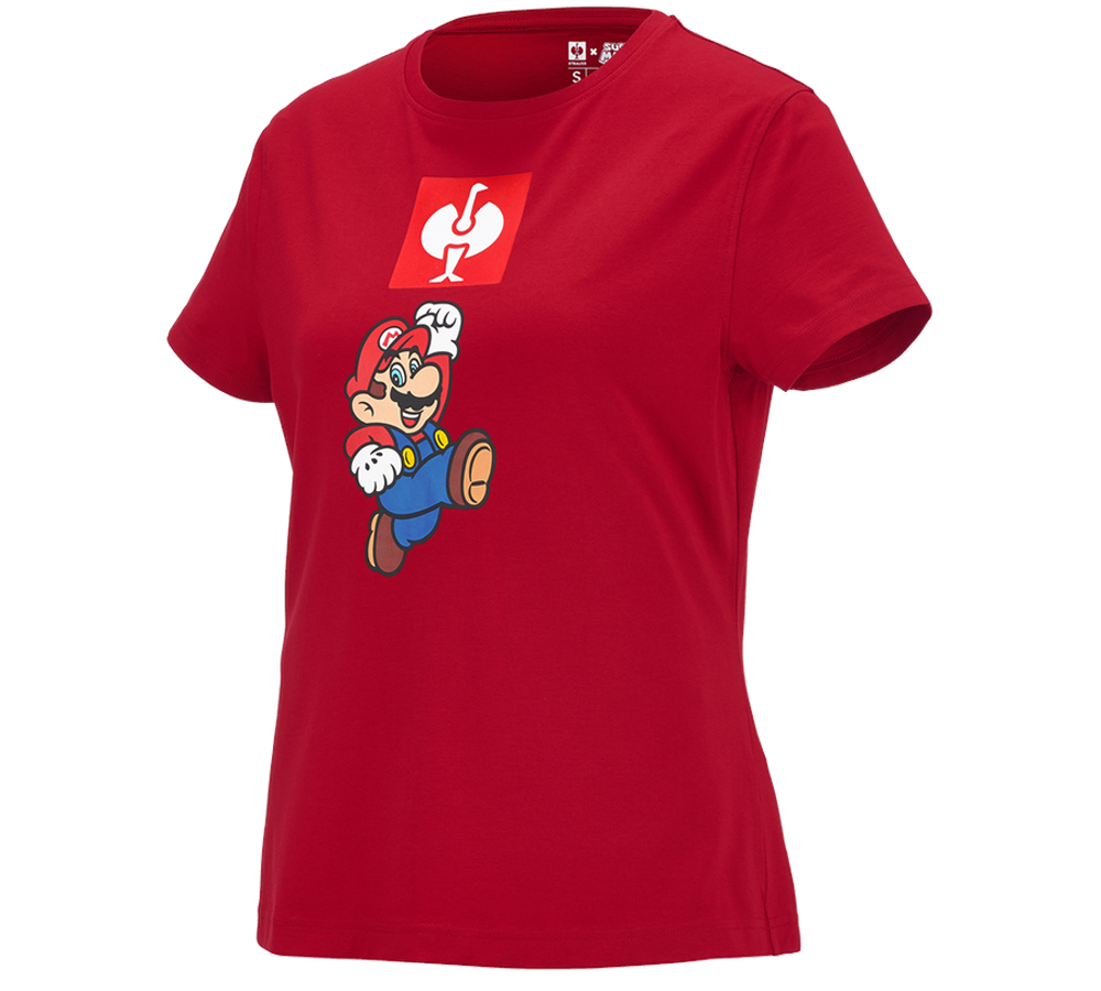 Överdelar: Super Mario T-shirt, dam + eldröd