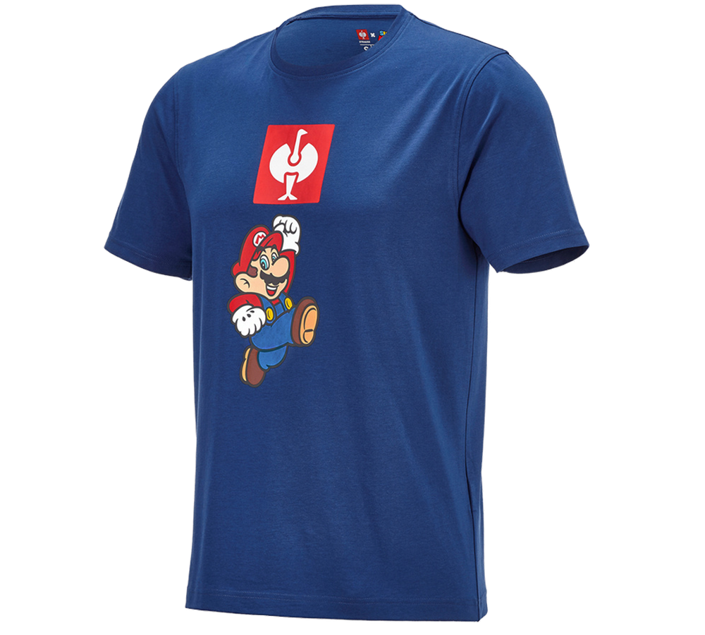 Överdelar: Super Mario t-shirt, herr + alkaliblå
