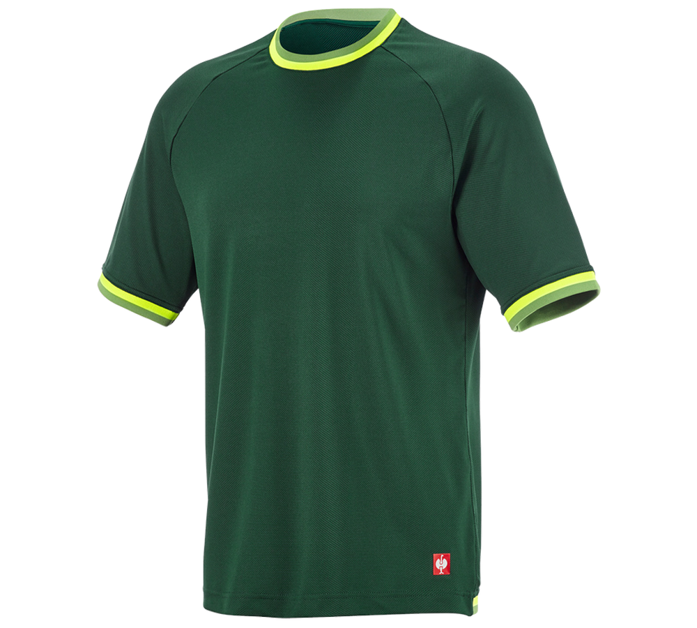 Teman: Funktions-t-shirt e.s.ambition + grön/varselgul