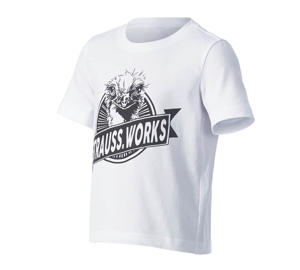 Clothing: e.s. T-shirt strauss works, children's + white