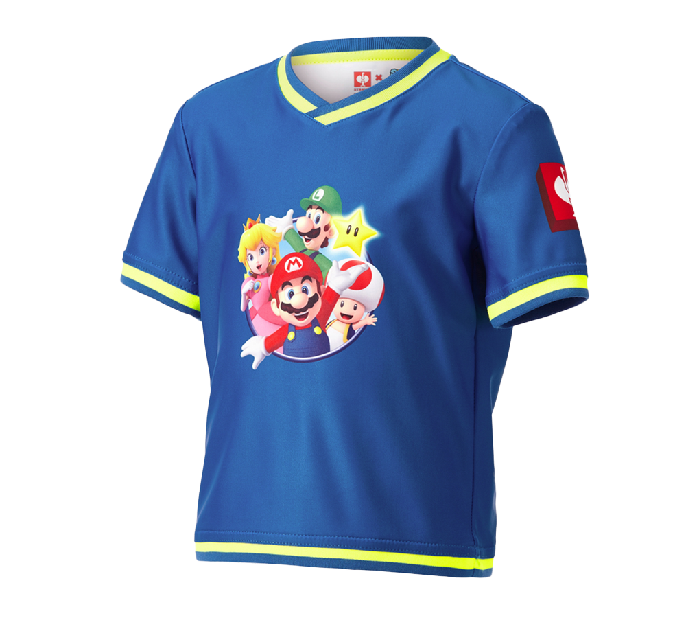 Samarbeten: Super Mario Funktions-t-shirt, barn + gentianablå