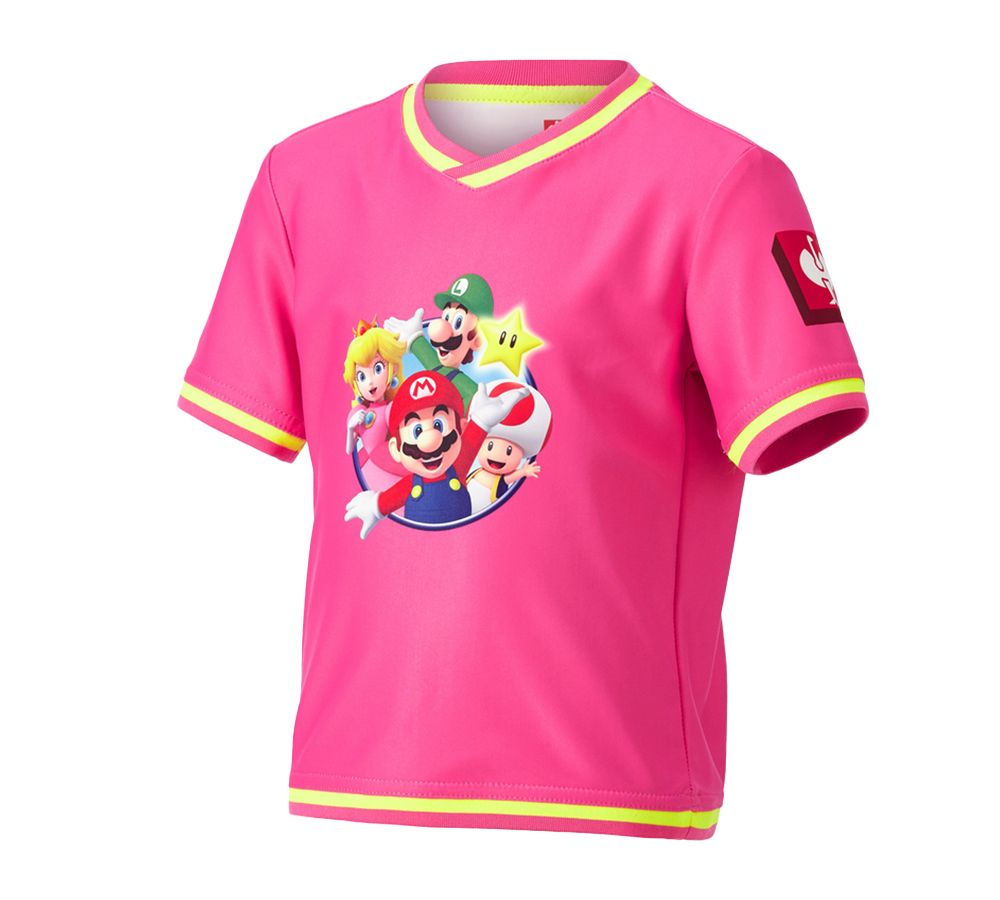 Samarbeten: Super Mario Funktions-t-shirt, barn + jade-rosa