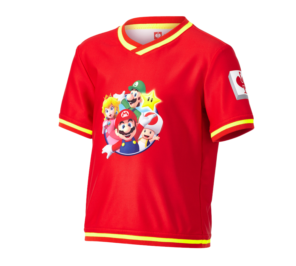 Samarbeten: Super Mario Funktions-t-shirt, barn + strauss röd