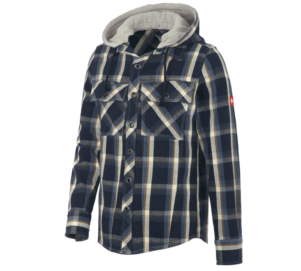 Shirts, Pullover & more: Hooded shirt e.s.roughtough + midnightblue/steelblue/nature/wheat