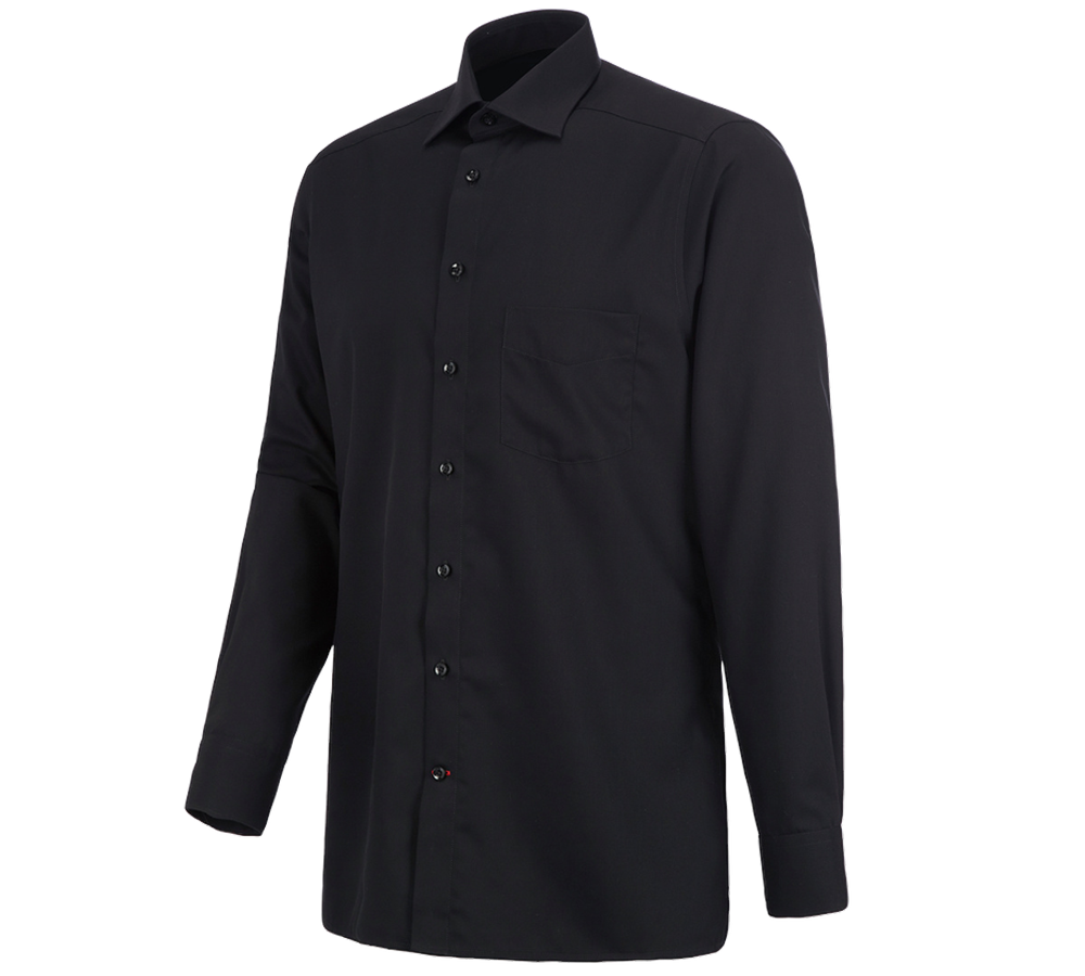 Teman: Kontorsskjorta e.s.comfort, långärmad + svart
