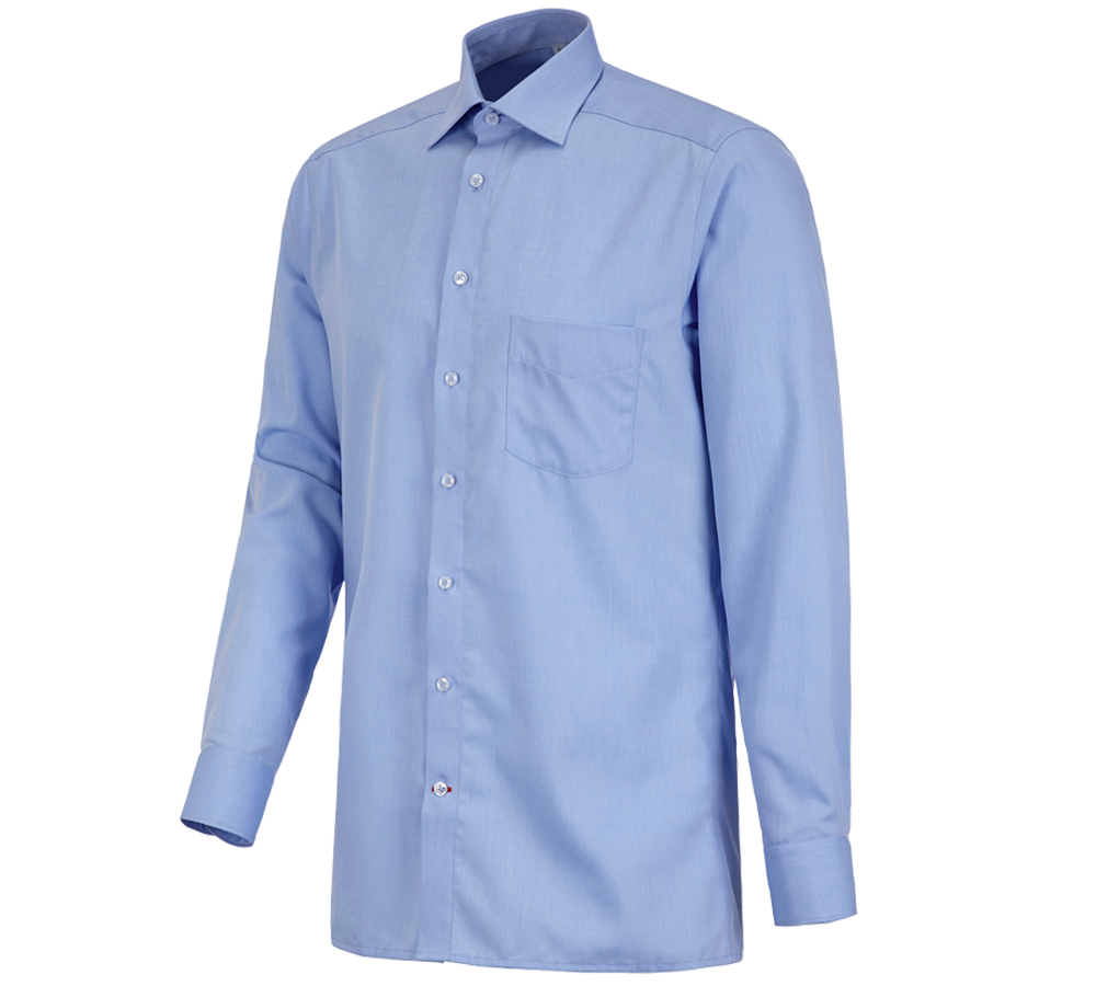 Teman: Kontorsskjorta e.s.comfort, långärmad + ljusblå melange