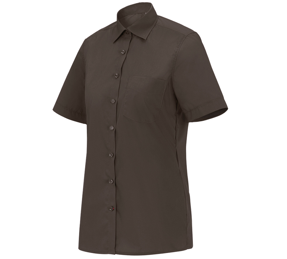 Shirts, Pullover & more: e.s. Service blouse short sleeved + chestnut