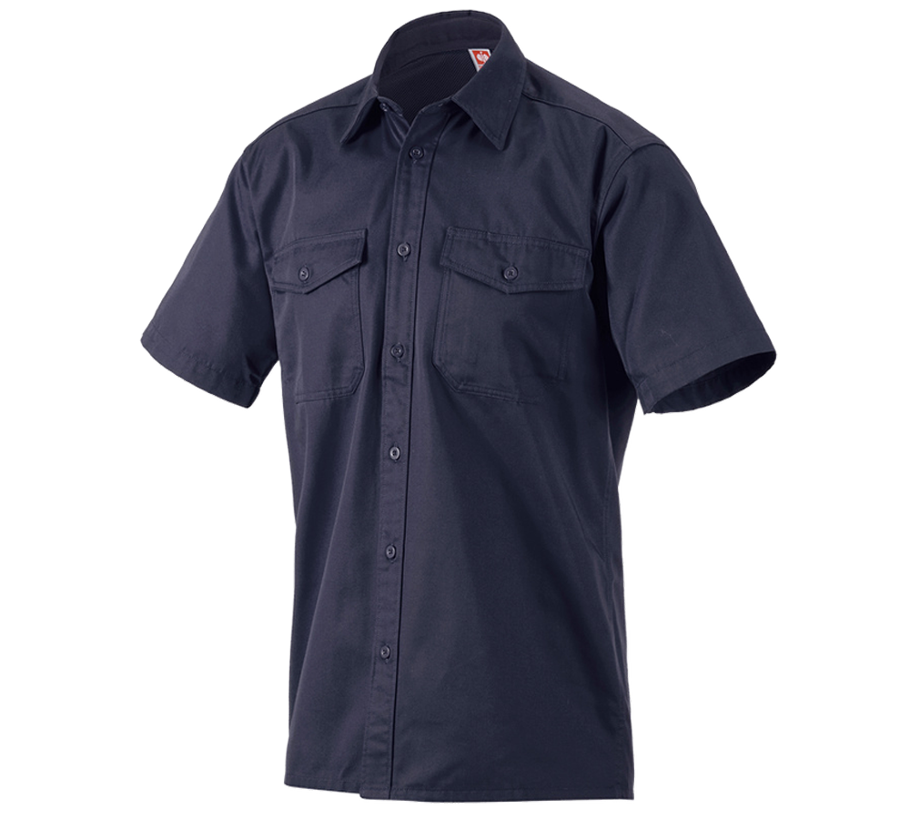 Teman: Arbetsskjorta e.s.classic, kortärmad + mörkblå