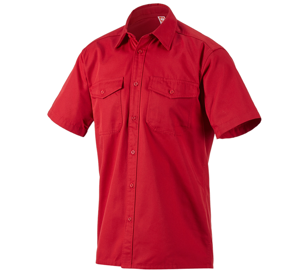Teman: Arbetsskjorta e.s.classic, kortärmad + röd