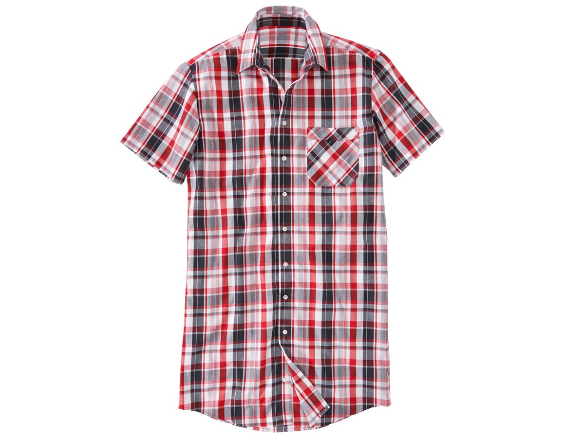 Plumbers / Installers: Short sleeved shirt Lübeck, extra long + white/black/red