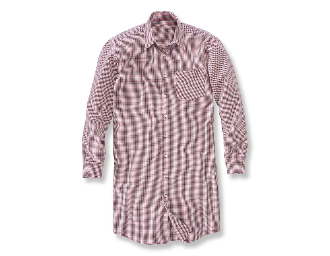 Snickare: Långärmad skjorta Hamburg, extra lång + röd/svart/vit