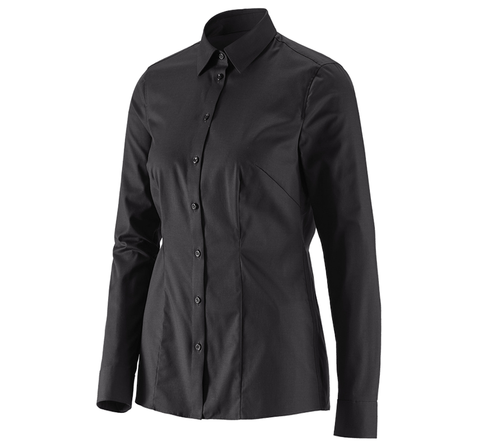 Shirts, Pullover & more: e.s. Business blouse cotton str. lad. regular fit + black