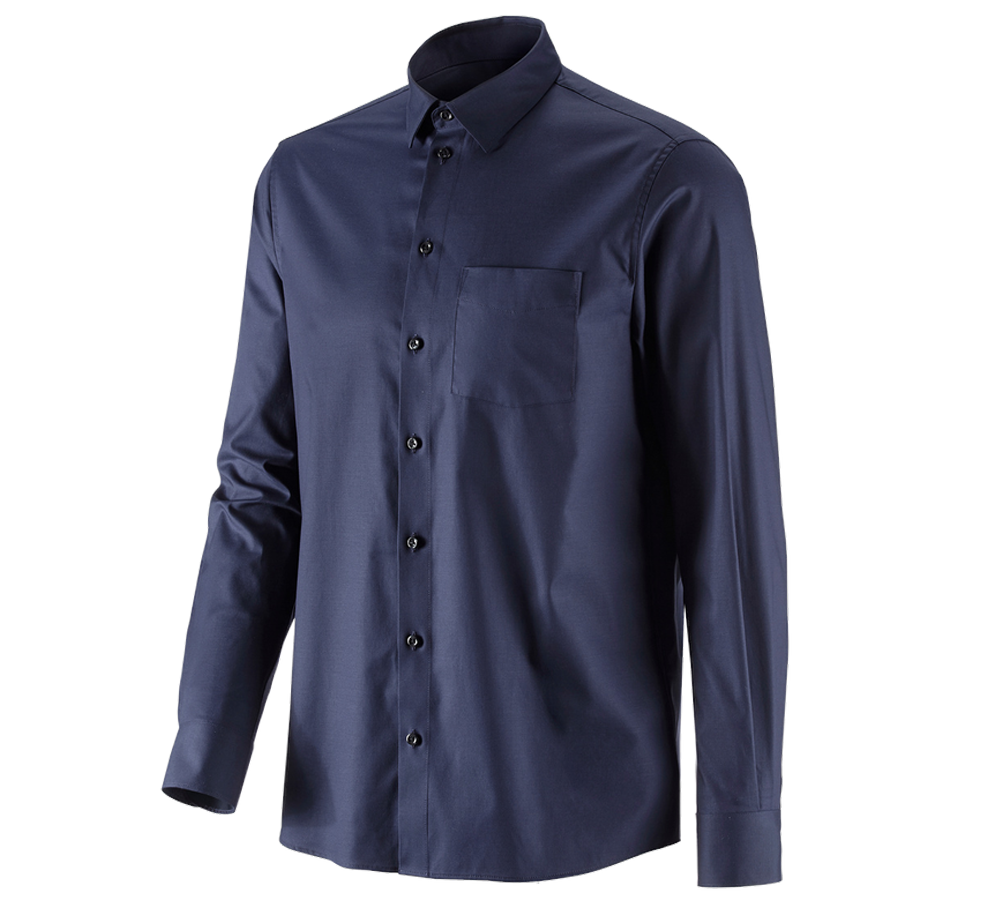 Teman: e.s. Kontorsskjorta cotton stretch, comfort fit + mörkblå