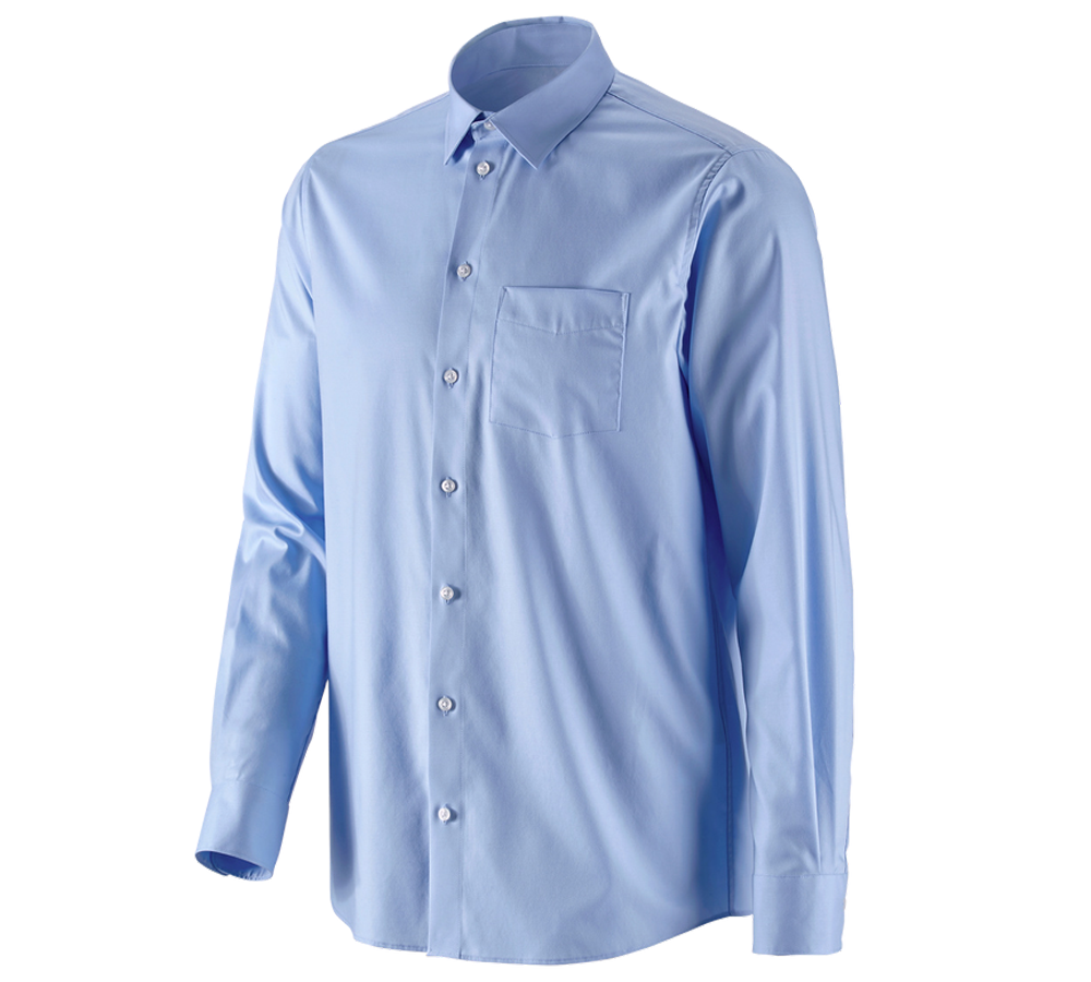 Teman: e.s. Kontorsskjorta cotton stretch, comfort fit + frostblå