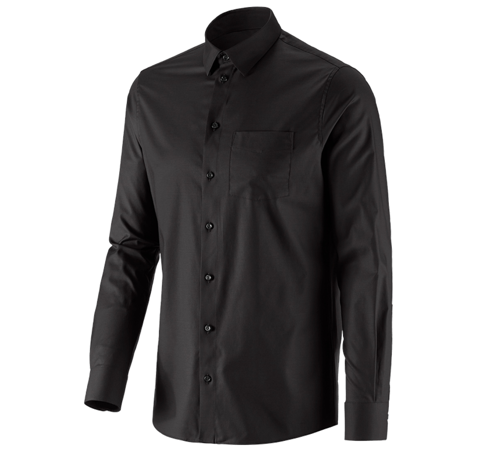 Överdelar: e.s. Kontorsskjorta cotton stretch, regular fit + svart