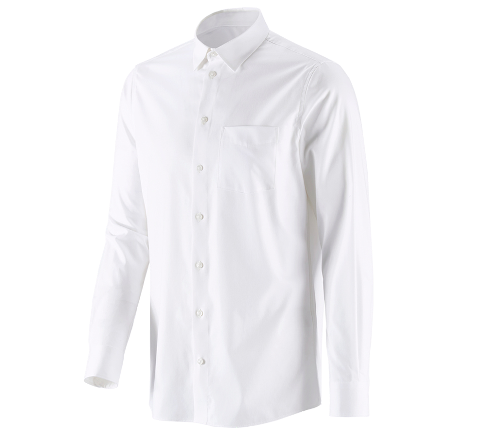 Teman: e.s. Kontorsskjorta cotton stretch, regular fit + vit
