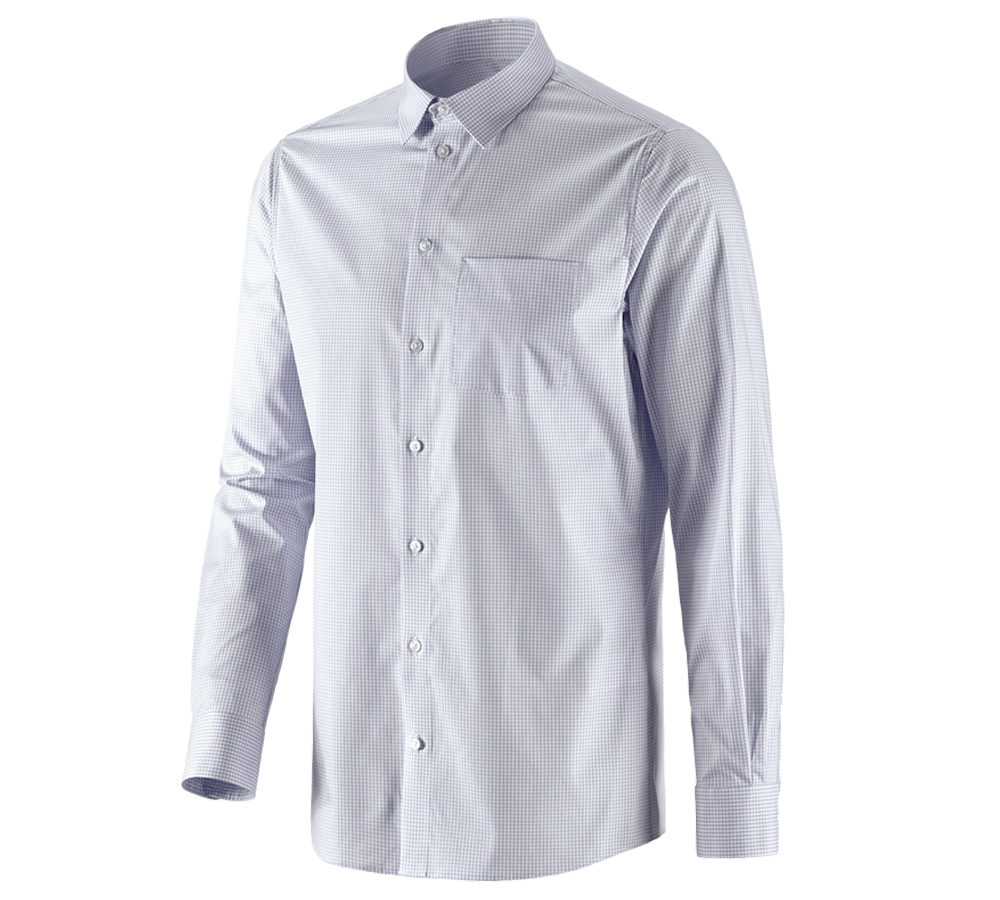 Topics: e.s. Business shirt cotton stretch, regular fit + mistygrey checked