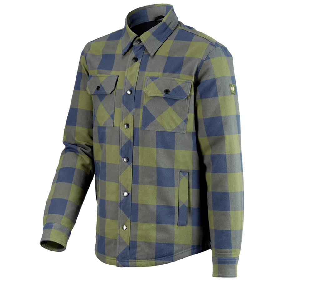 Teman: Allseason rutig skjorta e.s.iconic + berggrön/oxidblå