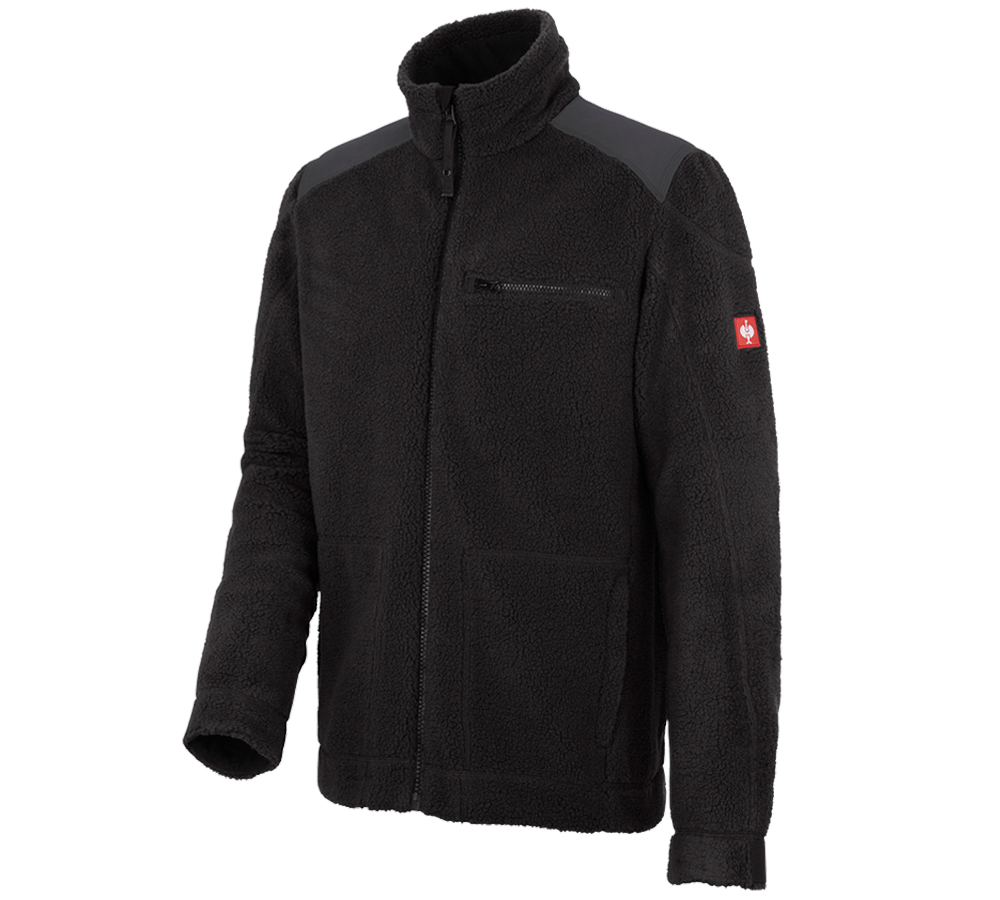 Work Jackets: Faux fur jacket e.s.roughtough  + black