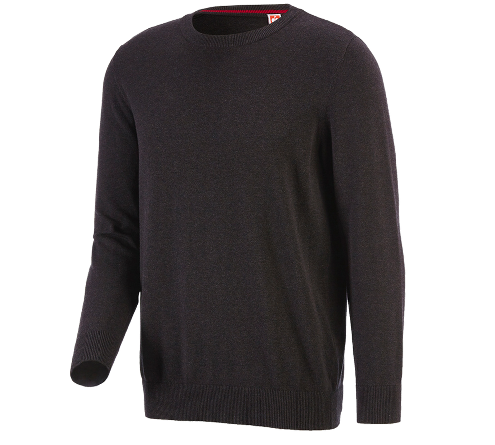 Gardening / Forestry / Farming: e.s. Knitted pullover, round neck + brown melange