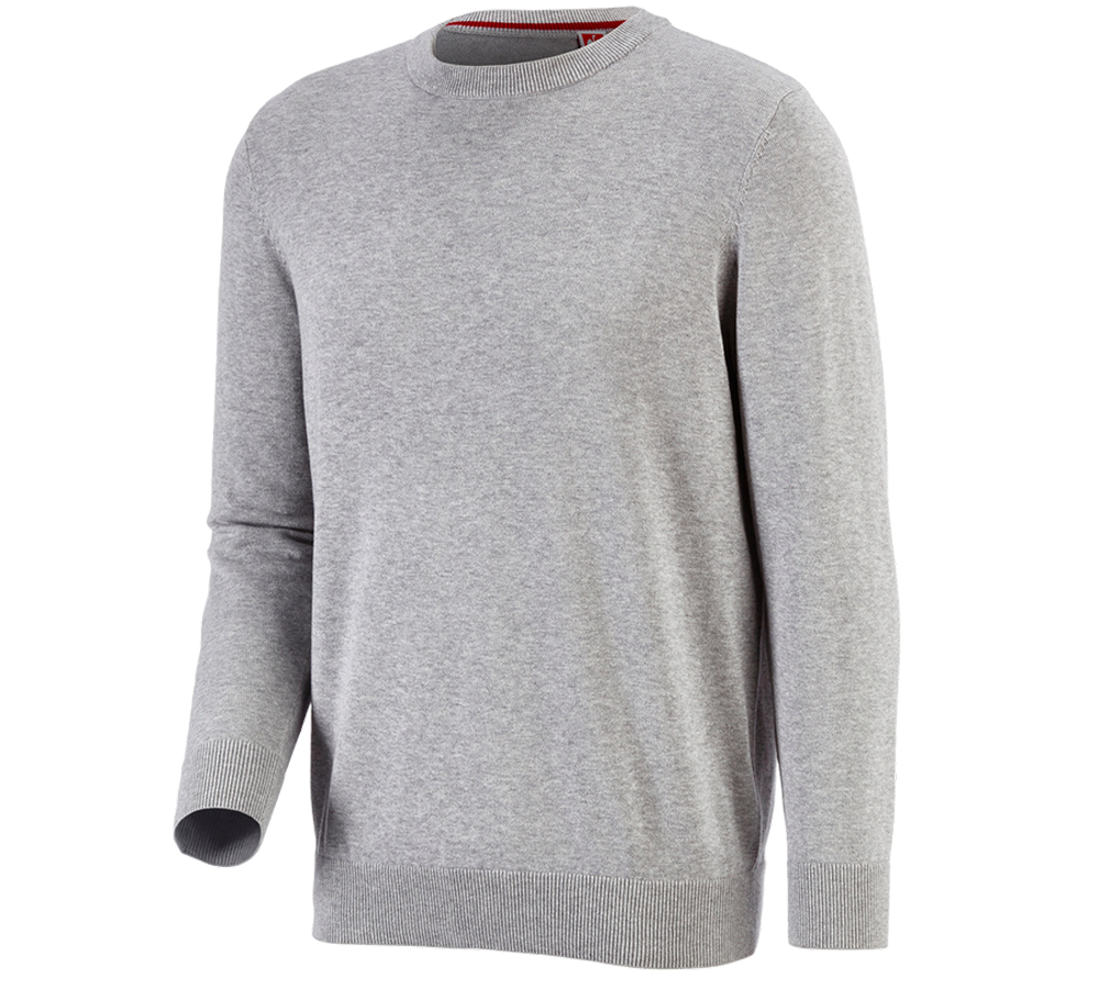 Plumbers / Installers: e.s. Knitted pullover, round neck + grey melange