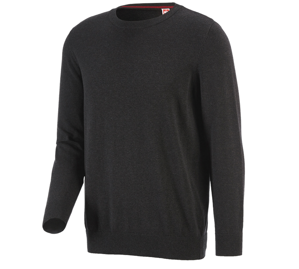Plumbers / Installers: e.s. Knitted pullover, round neck + graphite melange