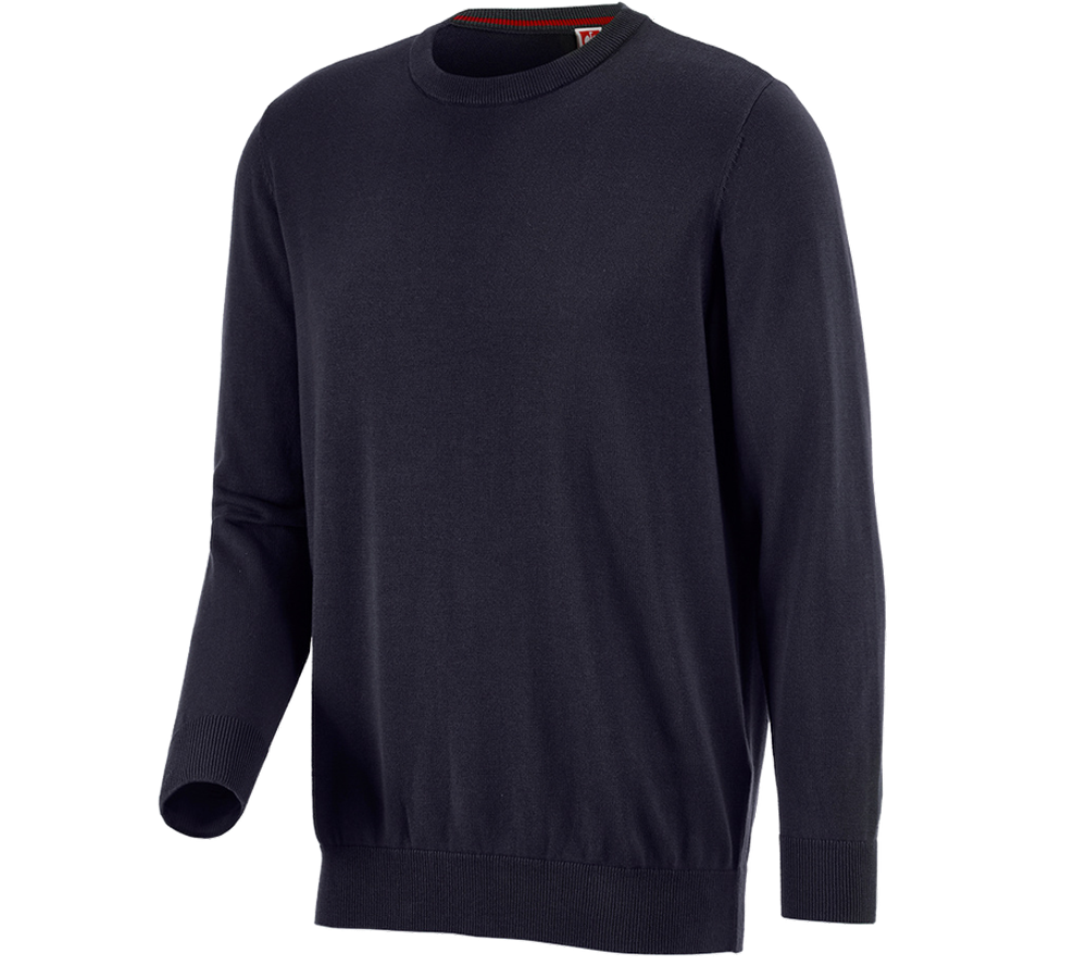 Topics: e.s. Knitted pullover, round neck + navy