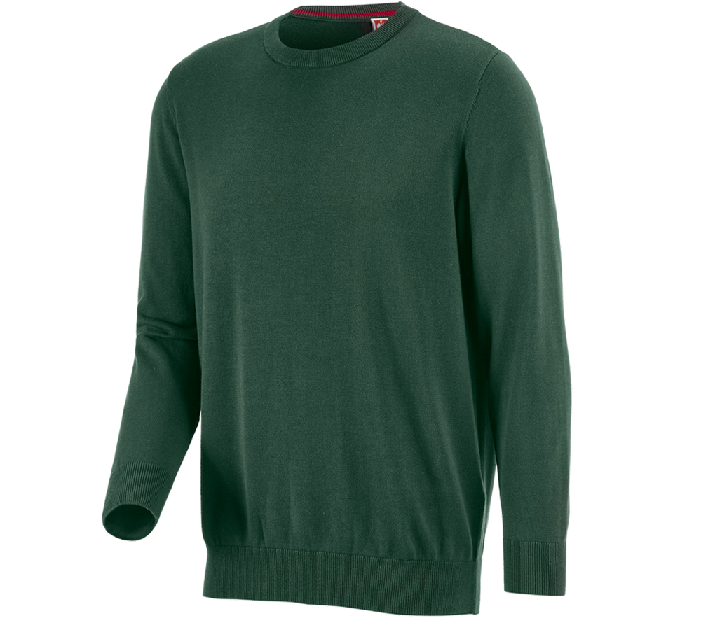 Plumbers / Installers: e.s. Knitted pullover, round neck + green
