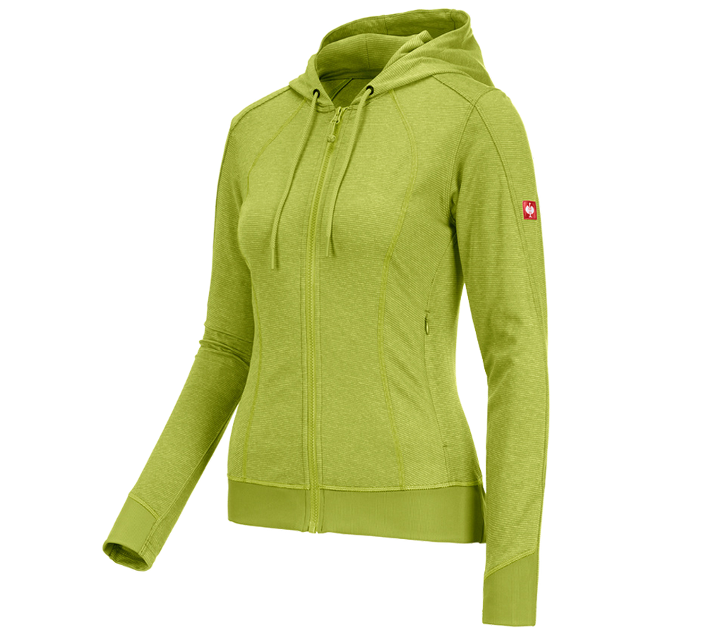 Work Jackets: e.s. Functional hooded jacket stripe, ladies' + maygreen