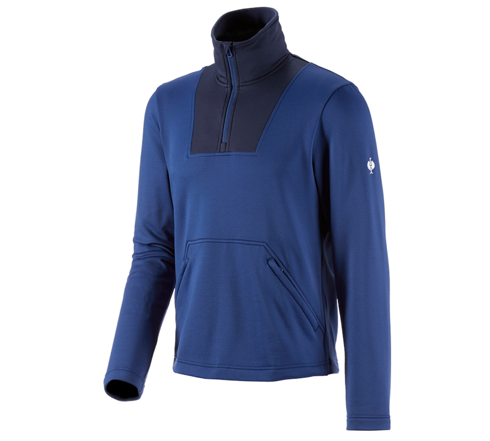 Shirts, Pullover & more: Functional-troyer thermo stretch e.s.concrete + alkaliblue/deepblue