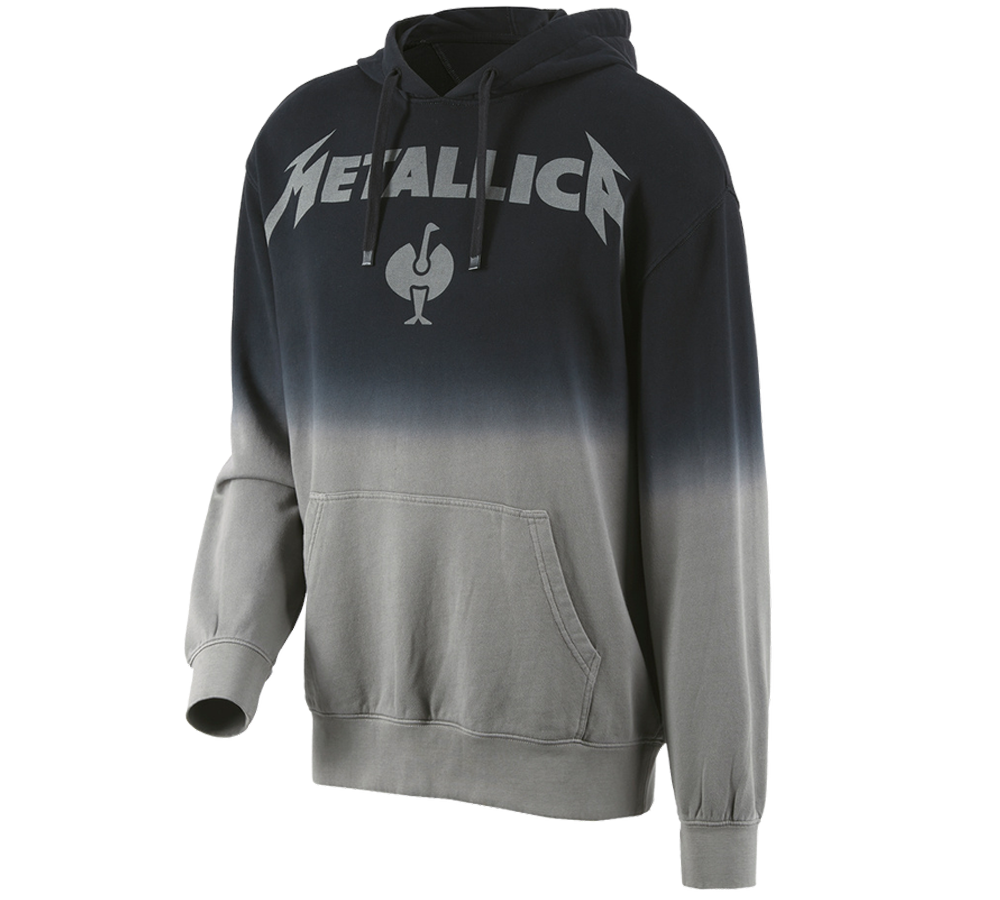 Collaborations: Metallica cotton hoodie, men + black/granite