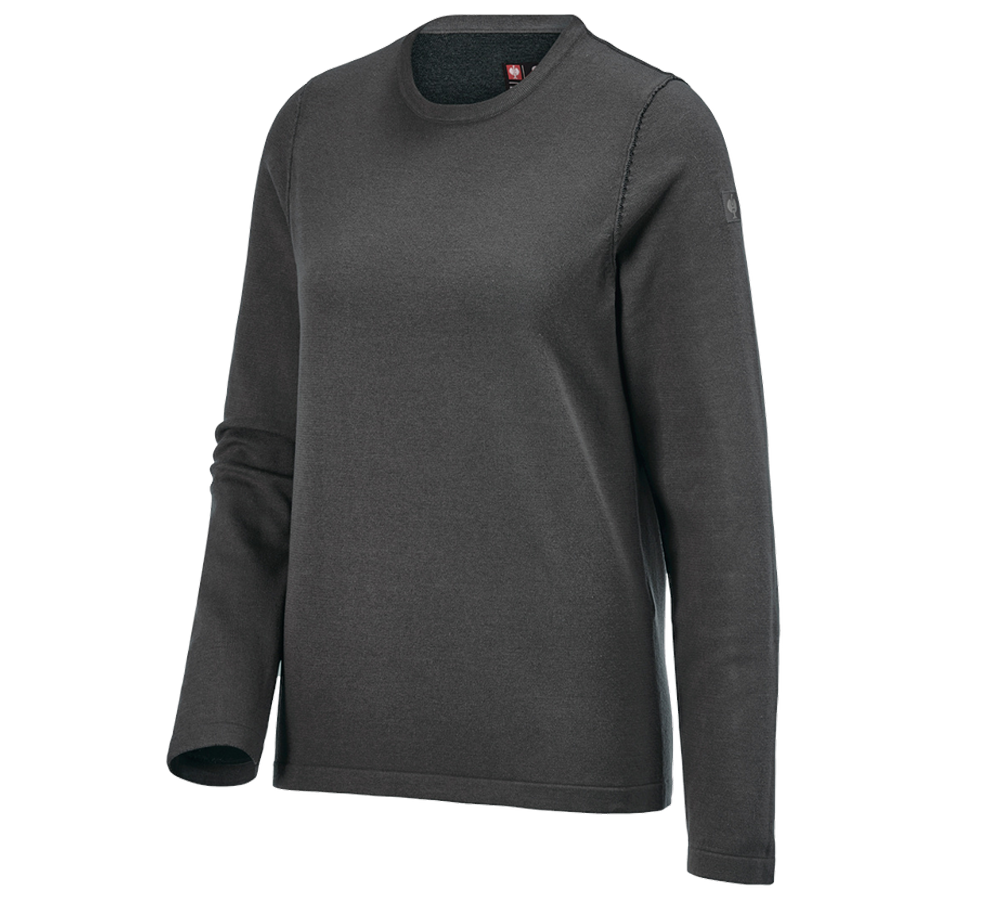 Clothing: Knitted pullover e.s.iconic, ladies' + carbongrey