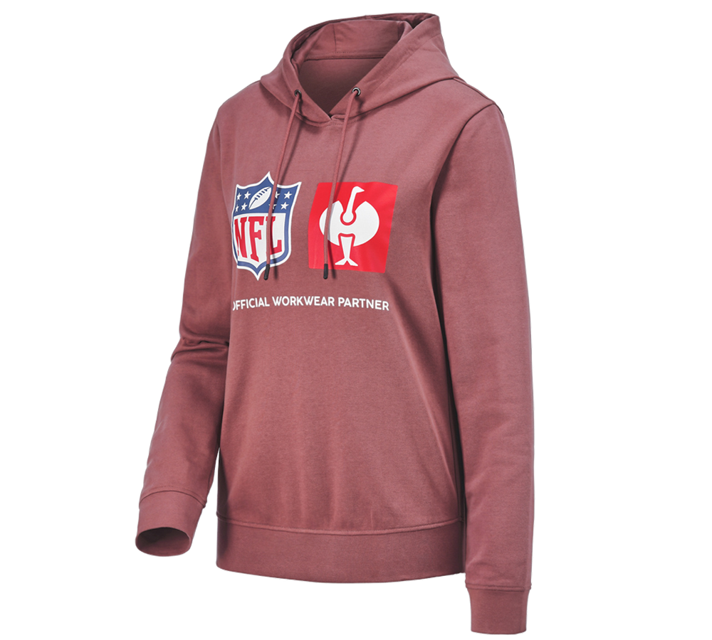 Samarbeten: NFL Hoodie cotton, ladies + oxidröd