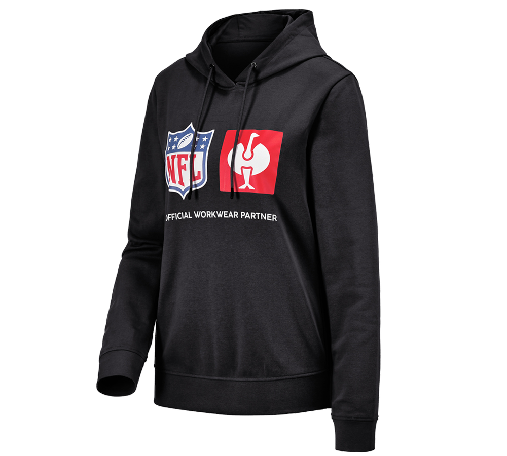 Samarbeten: NFL Hoodie cotton, ladies + svart