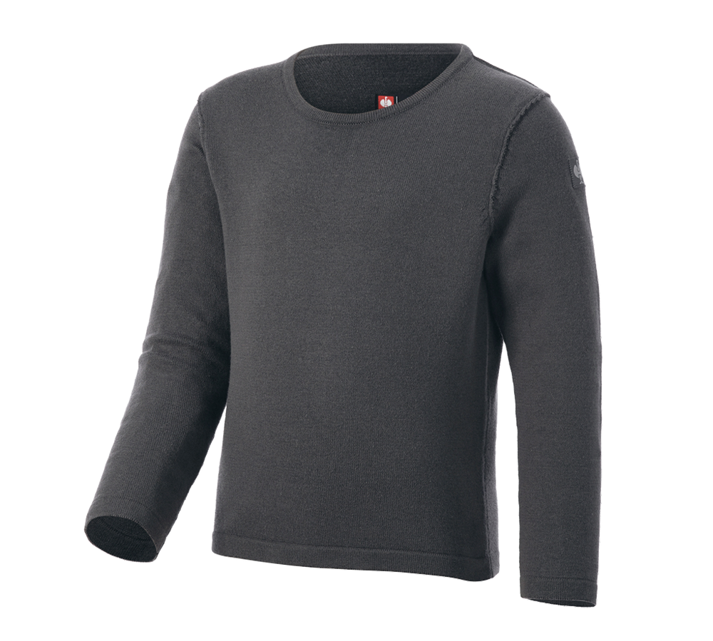 Clothing: Knitted pullover e.s.iconic, children's + carbongrey