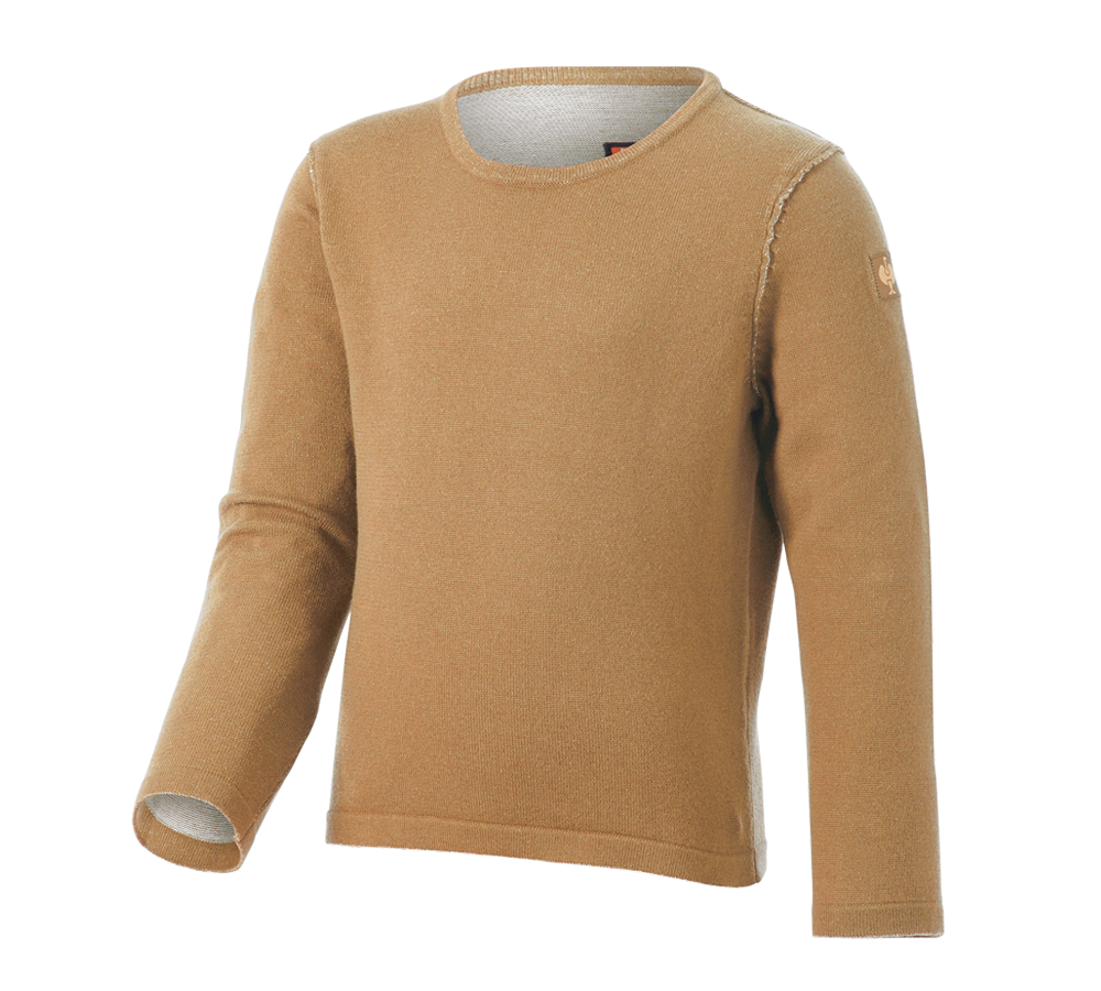 Clothing: Knitted pullover e.s.iconic, children's + almondbrown