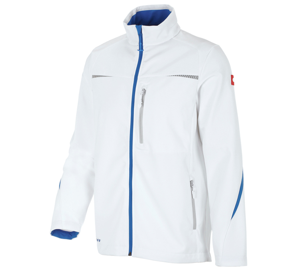 Work Jackets: Softshell jacket e.s.motion 2020 + white/gentianblue