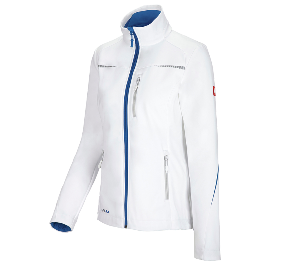 Plumbers / Installers: Softshell jacket e.s.motion 2020, ladies' + white/gentianblue