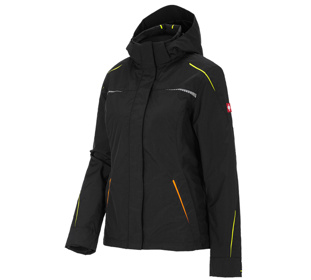 Cold: 3 in 1 functional jacket e.s.motion 2020, ladies' + black/high-vis yellow/high-vis orange
