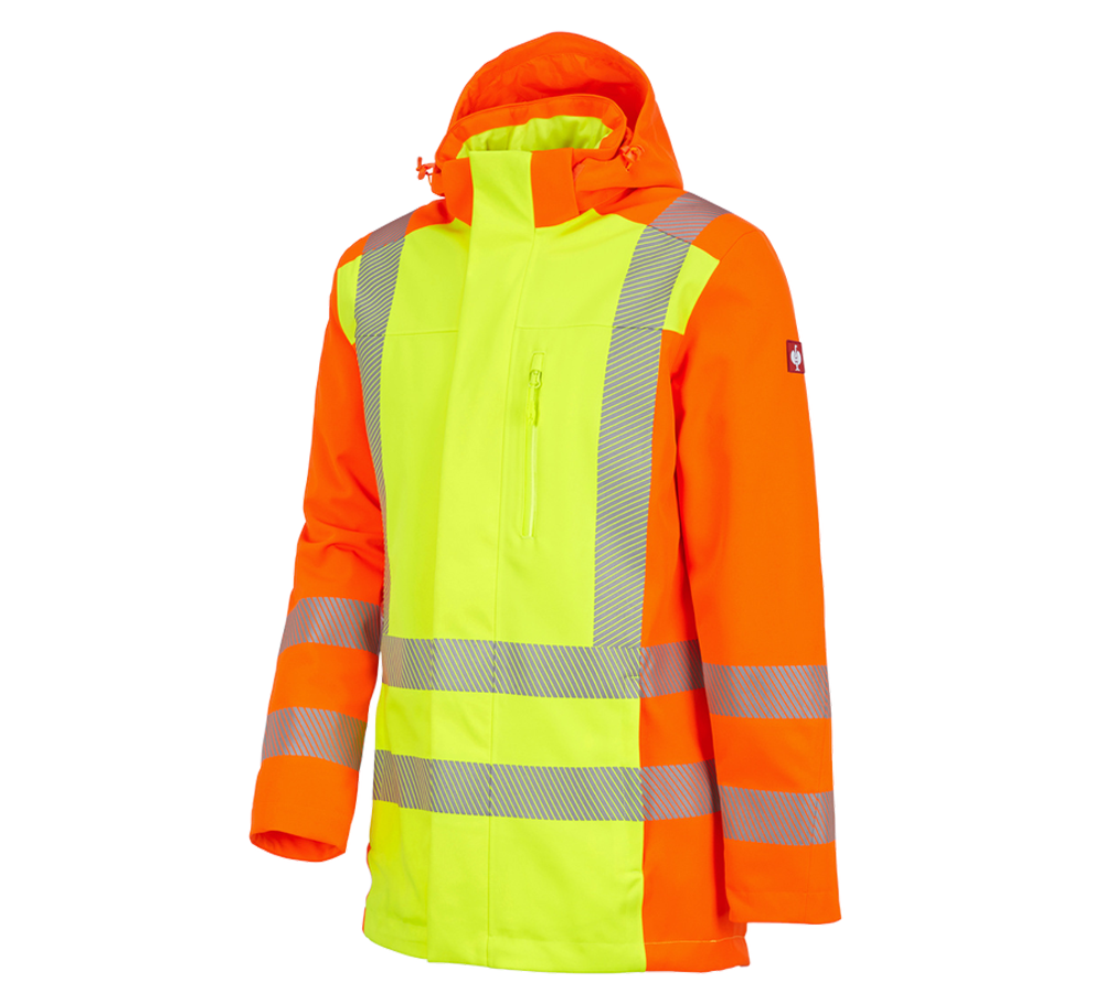 Work Jackets: High-vis functional parka e.s.motion 2020 + high-vis yellow/high-vis orange