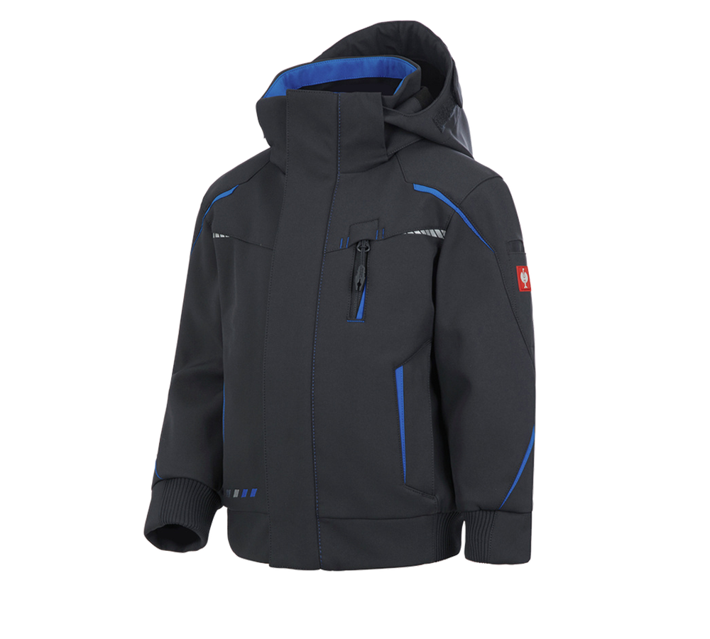 Jackets: Winter softshell jacket e.s.motion 2020,children's + graphite/gentian blue