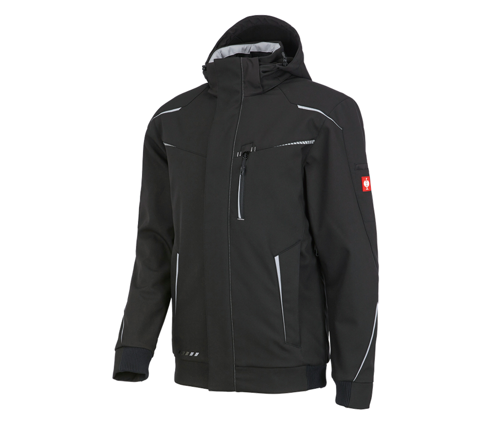 Work Jackets: Winter softshell jacket e.s.motion 2020, men's + black/platinum