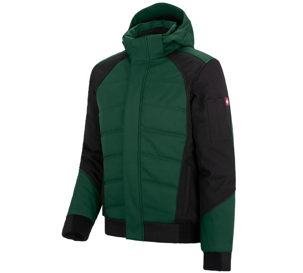 Gardening / Forestry / Farming: Winter softshell jacket e.s.vision + green/black
