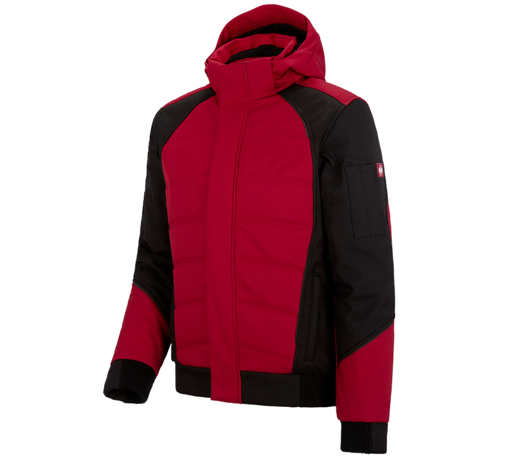 Work Jackets: Winter softshell jacket e.s.vision + red/black