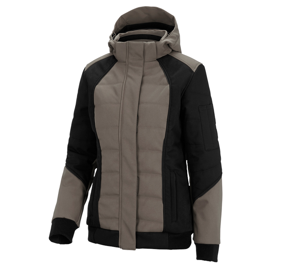 Plumbers / Installers: Winter softshell jacket e.s.vision, ladies' + stone/black
