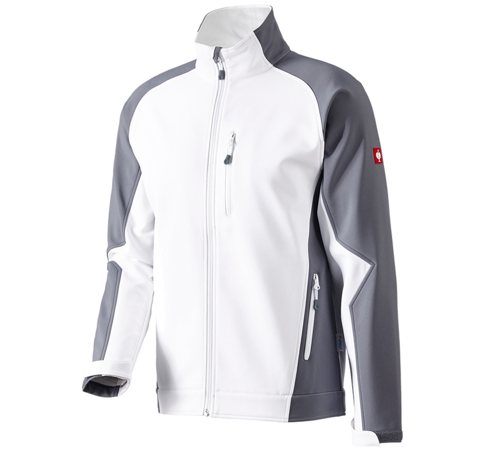 Plumbers / Installers: Softshell Jacket dryplexx® softlight + white/grey