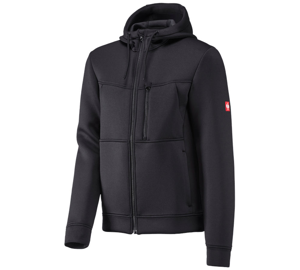 Cold: Hooded jacket climafoam e.s.dynashield + black melange