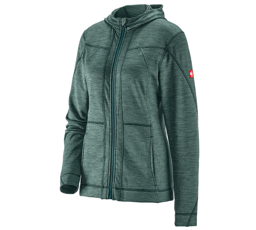 Plumbers / Installers: Hooded jacket isocell e.s.dynashield, ladies' + specialgreen melange