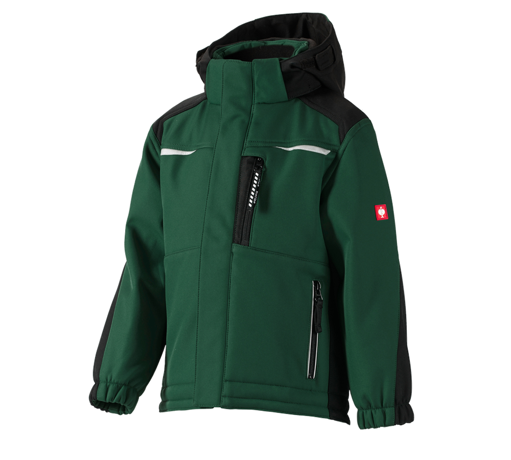 Cold: Children's softshell jacket e.s.motion + green/black
