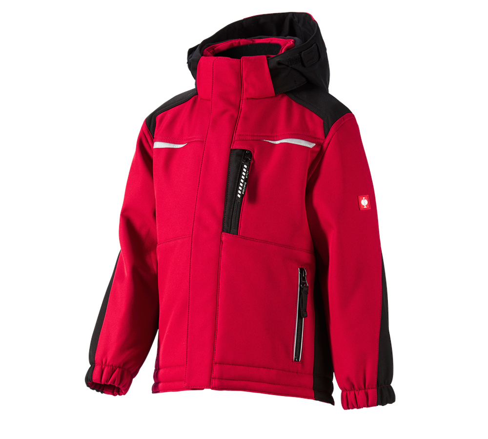 Jackets: Children's softshell jacket e.s.motion + red/black